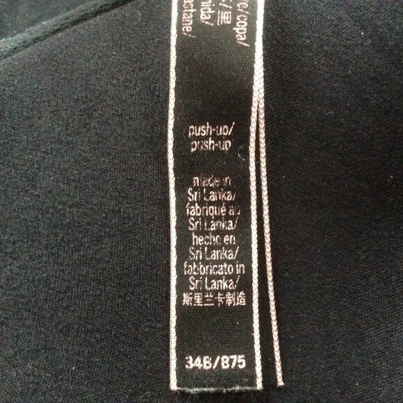 Victoria's Secret Push Up Black Underwire Plunge Bra Gold Metal Hardware 34B - Picture 5 of 6